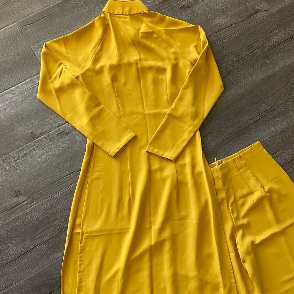 Ao Dai Mustard Yellow Dress